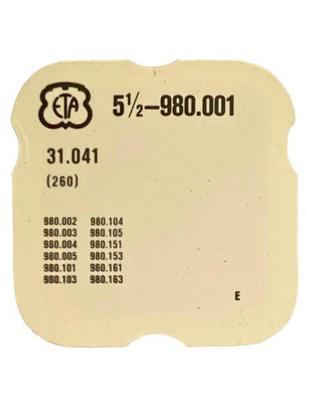 ETA 980.001 - 260 Roue de minuterie (à l'unité) - Minute wheel (per unit)