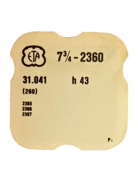 ETA 2360 - 260 Roue de minuterie (à l'unité) - Minute wheel (per unit)