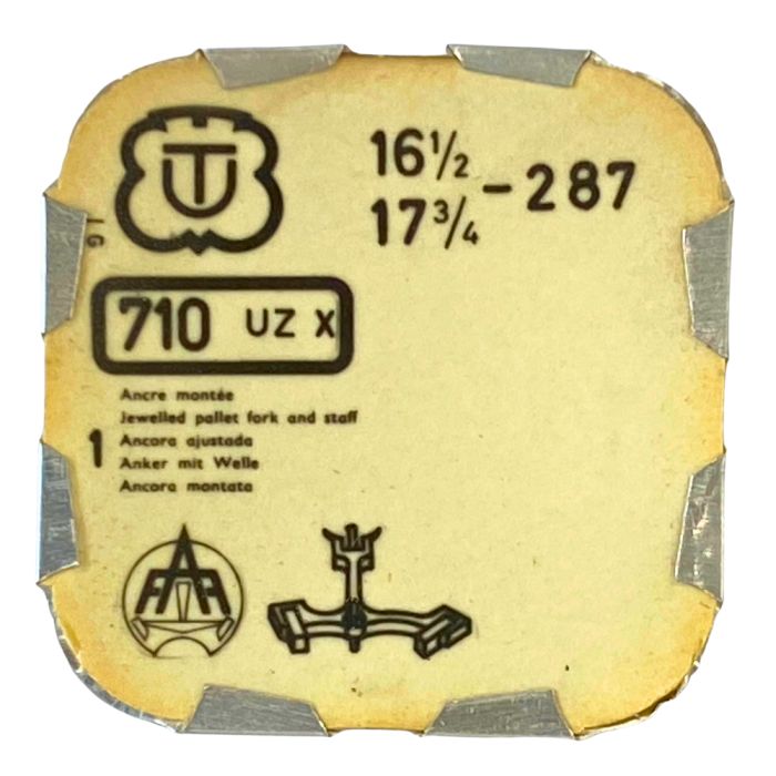 Unitas 287 - 710 Ancre montée (à l'unité) - Jewelled pallet fork and staff (per unit)