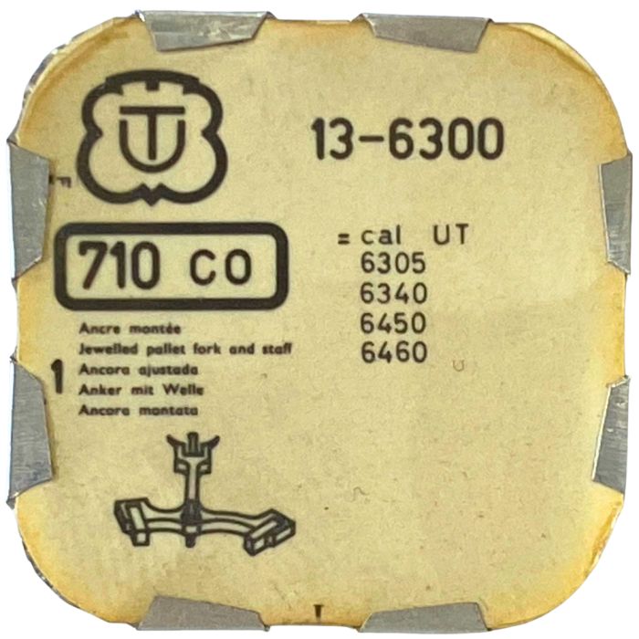 Unitas 6300 - 710 Ancre montée (à l'unité) - Jewelled pallet fork and staff (per unit)