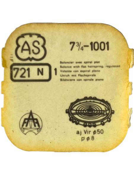 AS 1001 - 721 Balancier avec spiral plat (à l'unité) - Balance with flat hairspring regulated (per unit)