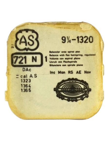 AS 1320 - 721 Balancier avec spiral plat (à l'unité) - Balance with flat hairspring regulated (per unit)