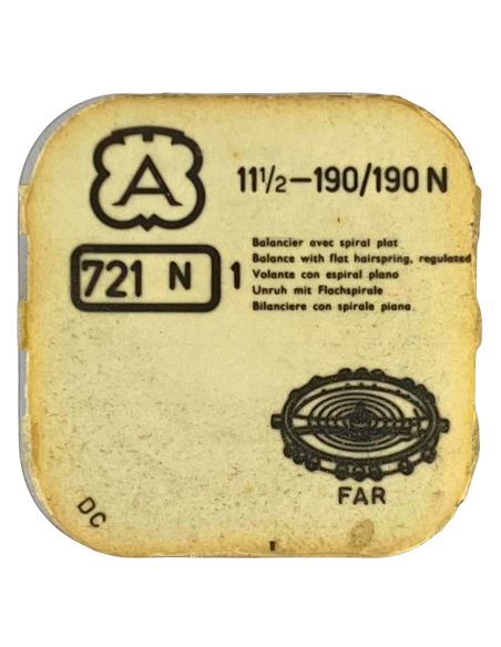A.Michel 190/190N - 721 Balancier avec spiral plat (à l'unité) - Balance with flat hairspring regulated (per unit)