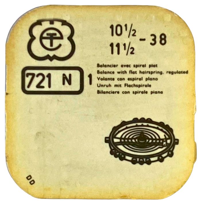 Tavannes 38 - 721 Balancier avec spiral plat (à l'unité) - Balance with flat hairspring regulated (per unit)