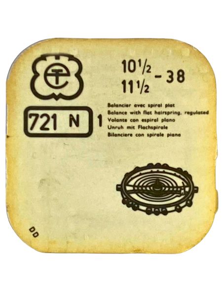 Tavannes 38 - 721 Balancier avec spiral plat (à l'unité) - Balance with flat hairspring regulated (per unit)