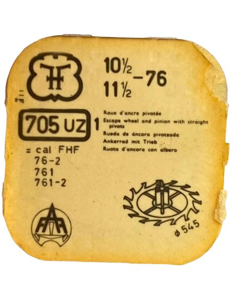 FHF 76 - 705 Roue d'ancre pivotée (à l'unité) - Escape wheel and pinion with straight pivots (per unit)