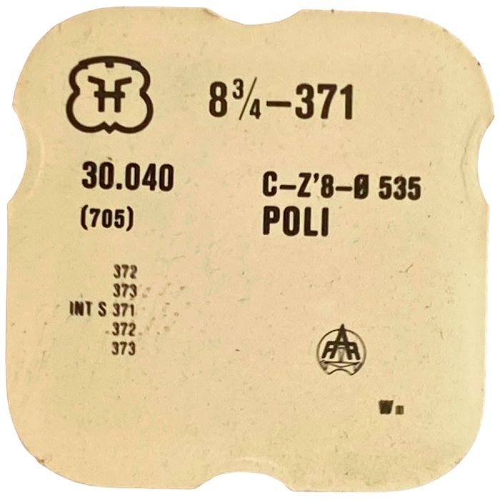 FHF 371 - 705 Roue d'ancre pivotée (à l'unité) - Escape wheel and pinion with straight pivots (per unit)