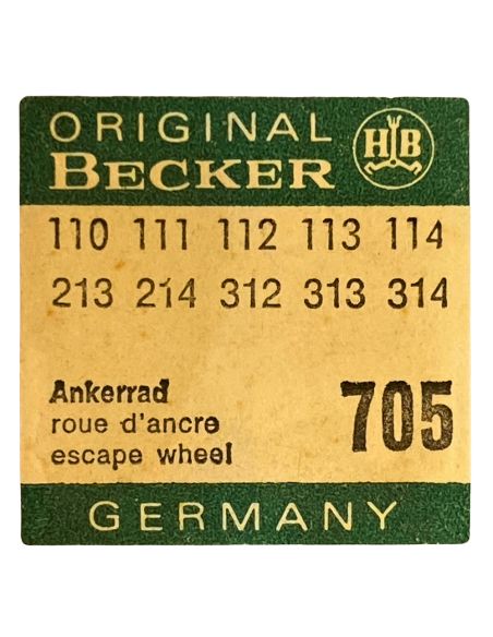 Becker 110 - 705 Roue d'ancre pivotée (à l'unité) - Escape wheel and pinion with straight pivots (per unit)