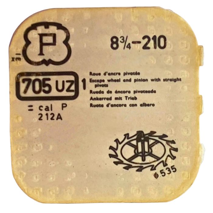 Peseux 210 - 705 Roue d'ancre pivotée (à l'unité) - Escape wheel and pinion with straight pivots (per unit)