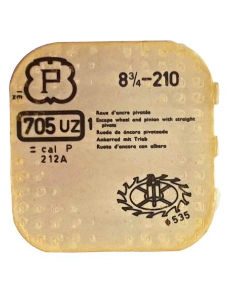 Peseux 210 - 705 Roue d'ancre pivotée (à l'unité) - Escape wheel and pinion with straight pivots (per unit)