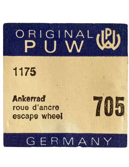 PUW 1175 - 705 Roue d'ancre pivotée (à l'unité) - Escape wheel and pinion with straight pivots (per unit)