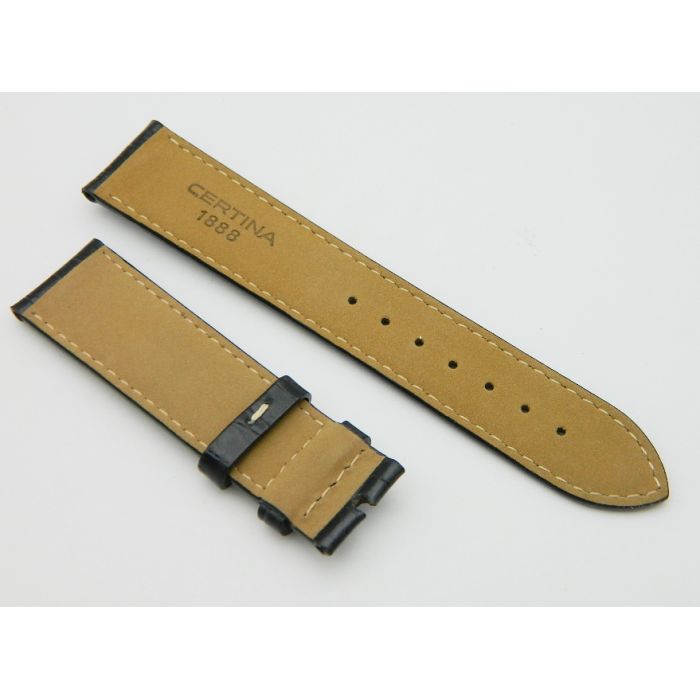 Certina bracelet cuir Noir 20/18 - Leather strap - Black