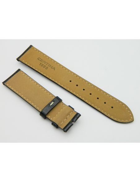 Certina bracelet cuir Noir 20/18 - Leather strap - Black