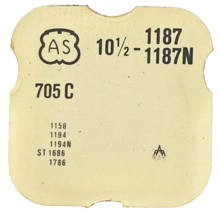 AS 1187/1187N - 705 Roue d'ancre pivotée (à l'unité) - Escape wheel and pinion with straight pivots (per unit)