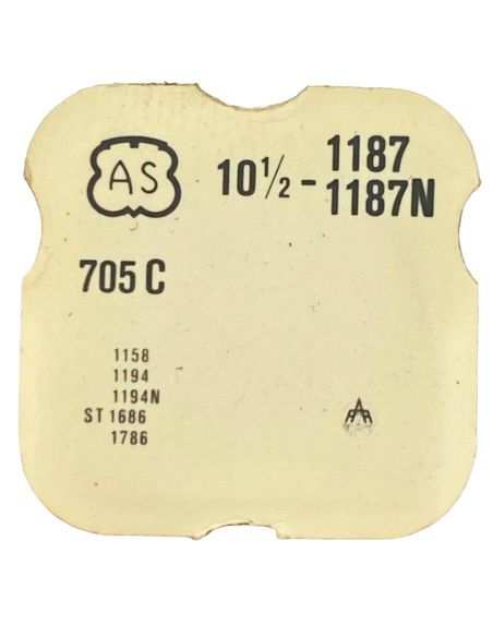 AS 1187/1187N - 705 Roue d'ancre pivotée (à l'unité) - Escape wheel and pinion with straight pivots (per unit)