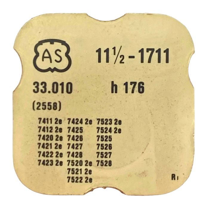 AS 1711 - 2558 Roue des heures double denture (à l'unité) - Double toothing hour wheel (per unit)