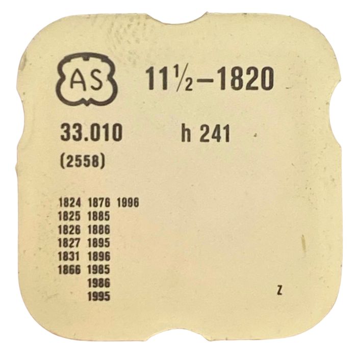 AS 1820 - 2558 Roue des heures double denture (à l'unité) - Double toothing hour wheel (per unit)