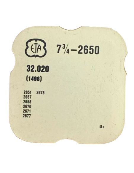 ETA 2650 - 1498 Roue-palier de masse oscillante (roue de minute) (à l'unité) - Bearing wheel for oscillating weight (per unit)