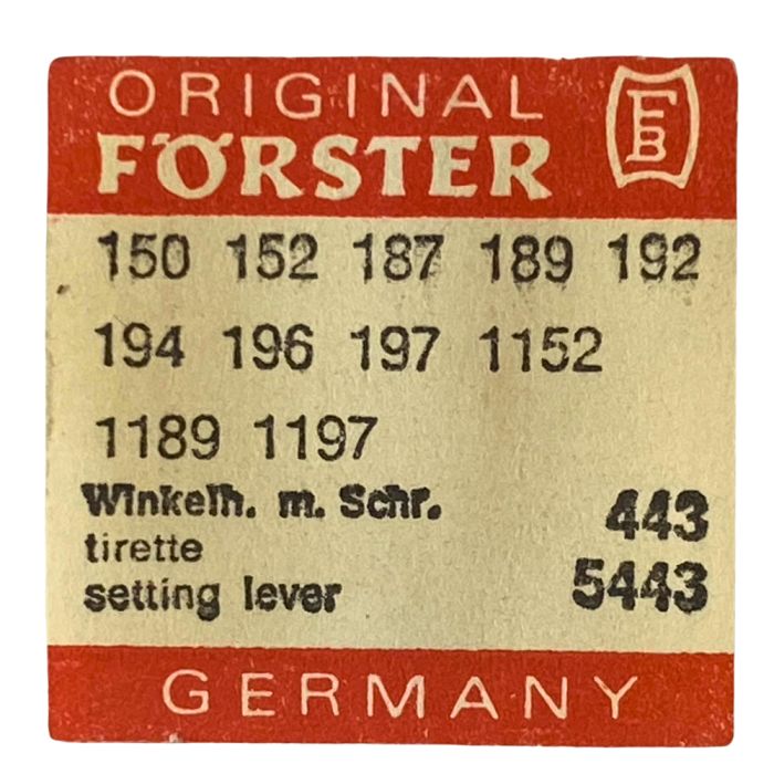 Förster 150 - 443 Tirette (à l'unité) - Setting lever (detent) (per unit)