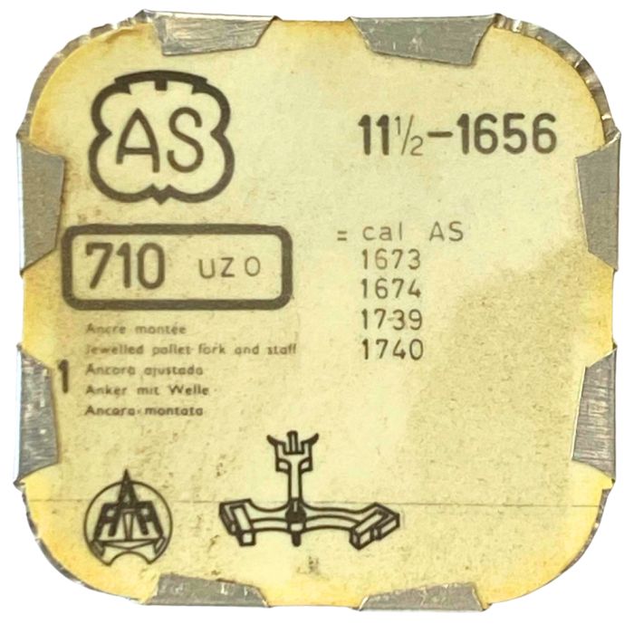 AS 1656 - 710 Ancre montée (à l'unité) - Jewelled pallet fork and staff (per unit)