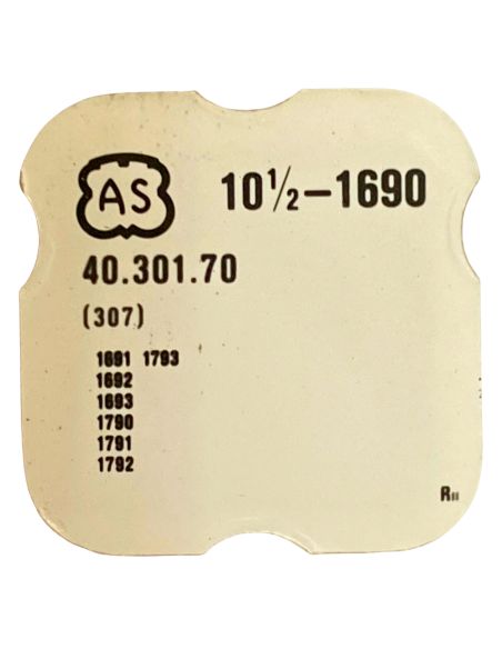 AS 1690 - 307 Raquette avec porte-piton mobile pour spiral plat (à l'unité) - Regulator with adjustable stud holder for flat hai