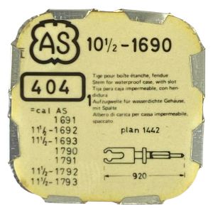 AS 1690 - 404 Tige pour boite étanche (partie mouvement) (à l'unité) - Stem for waterproof case (movement portion) (per unit)