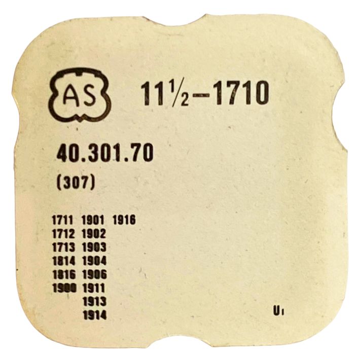 AS 1710 - 307 Raquette avec porte-piton mobile pour spiral plat (à l'unité) - Regulator with adjustable stud holder for flat hai