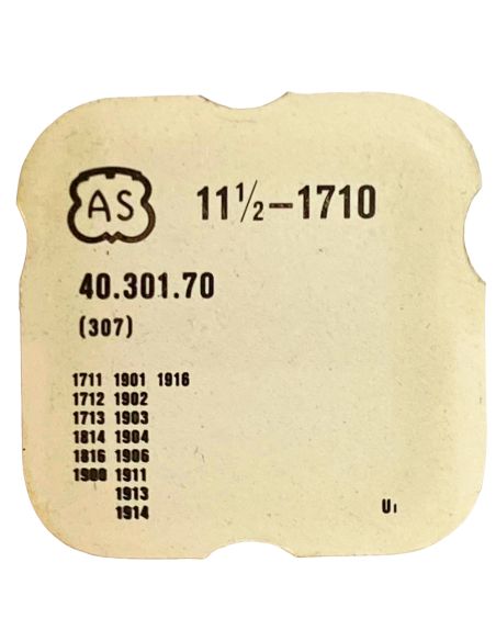 AS 1710 - 307 Raquette avec porte-piton mobile pour spiral plat (à l'unité) - Regulator with adjustable stud holder for flat hai