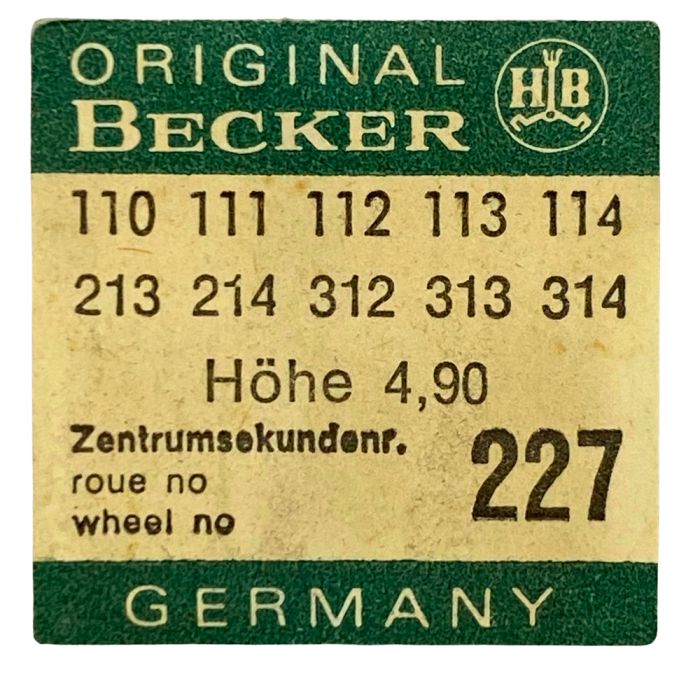 Becker 110 - 227 Roue de seconde au centre (à l'unité) - Sweep second wheel and pinion (per unit)