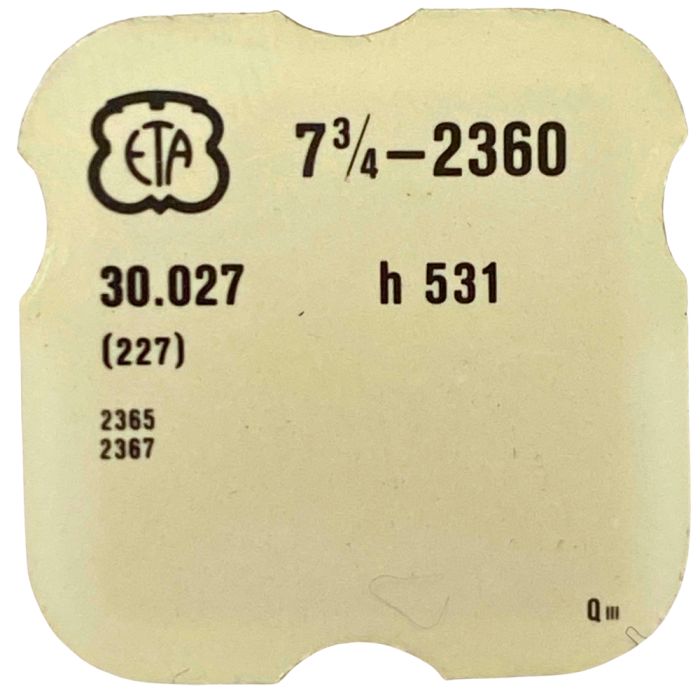 ETA 2360 - 227 Roue de seconde au centre (à l'unité) - Sweep second wheel and pinion (per unit)