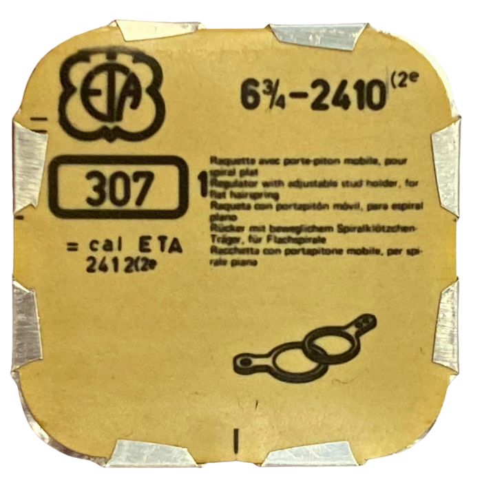 ETA 2410 - 307 Raquette avec porte-piton mobile pour spiral plat (à l'unité) - Regulator with adjustable stud holder for flat ha