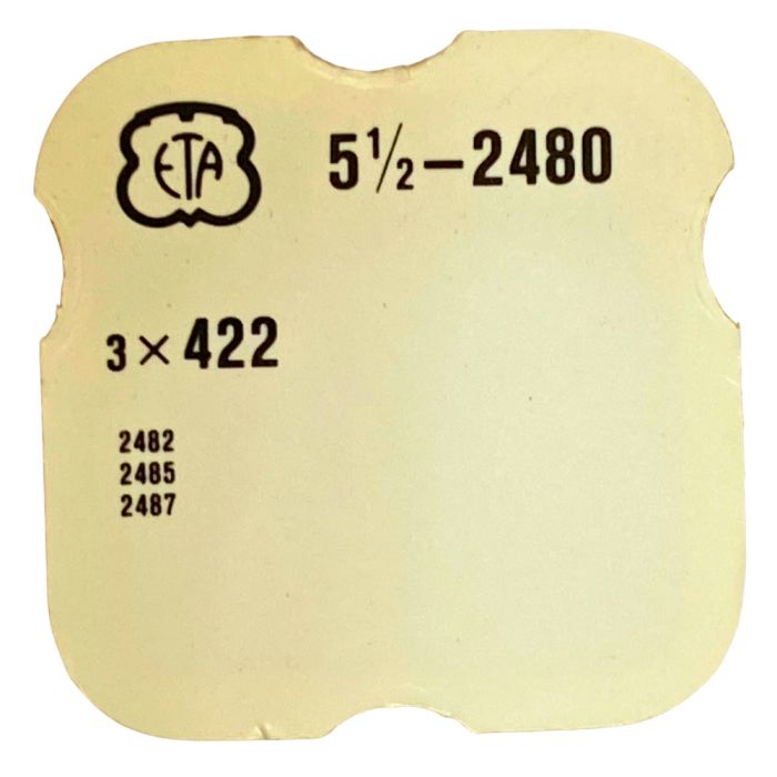 ETA 2480 - 422 Bague de roue de couronne (à l'unité) - Crown wheel ring (per unit)