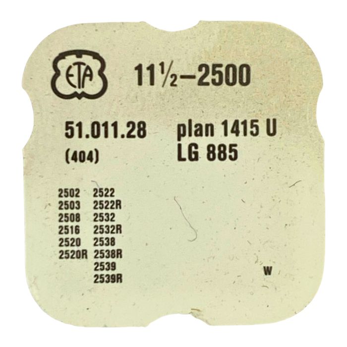 ETA 2500 - 404 Tige pour boite étanche (partie mouvement) (à l'unité) - Stem for waterproof case (movement portion) (per unit)