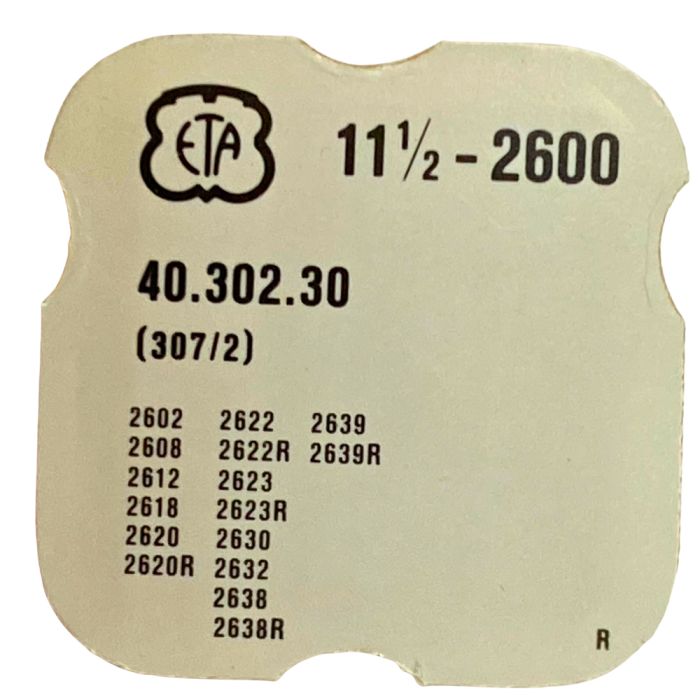 ETA 2600 - 307 Raquette avec porte-piton mobile pour spiral plat (à l'unité) - Regulator with adjustable stud holder for flat ha