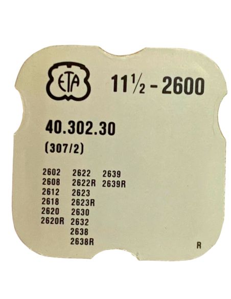 ETA 2600 - 307 Raquette avec porte-piton mobile pour spiral plat (à l'unité) - Regulator with adjustable stud holder for flat ha