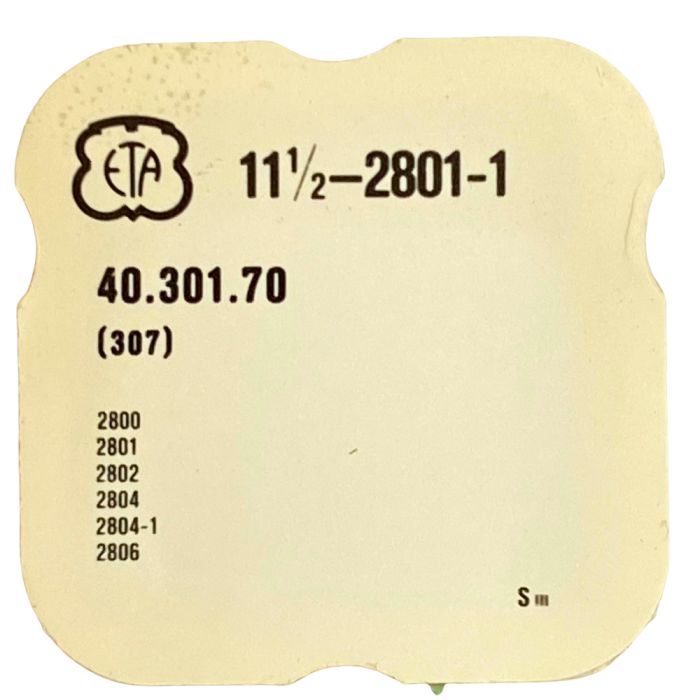 ETA 2801-1 - 307 Raquette avec porte-piton mobile pour spiral plat (à l'unité) - Regulator with adjustable stud holder for flat 