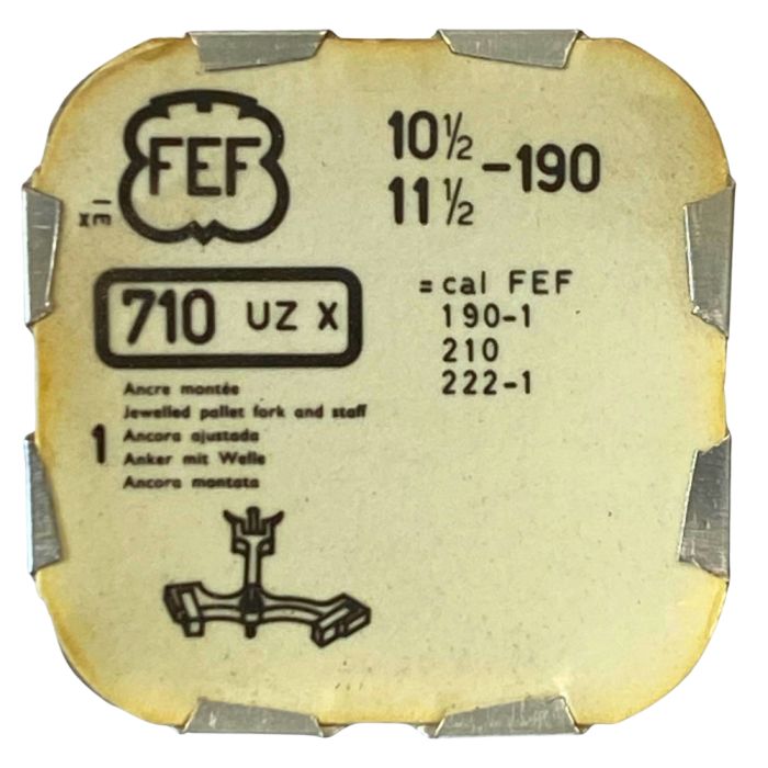 F.E.F 190 - 710 Ancre montée (à l'unité) - Jewelled pallet fork and staff (per unit)