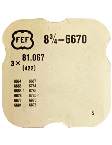 F.E.F 6670 - 422 Bague de roue de couronne (à l'unité) - Crown wheel ring (per unit)