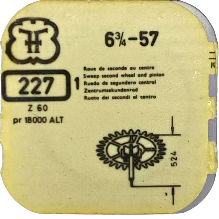 FHF 57 - 227 Roue de seconde au centre (à l'unité) - Sweep second wheel and pinion (per unit)