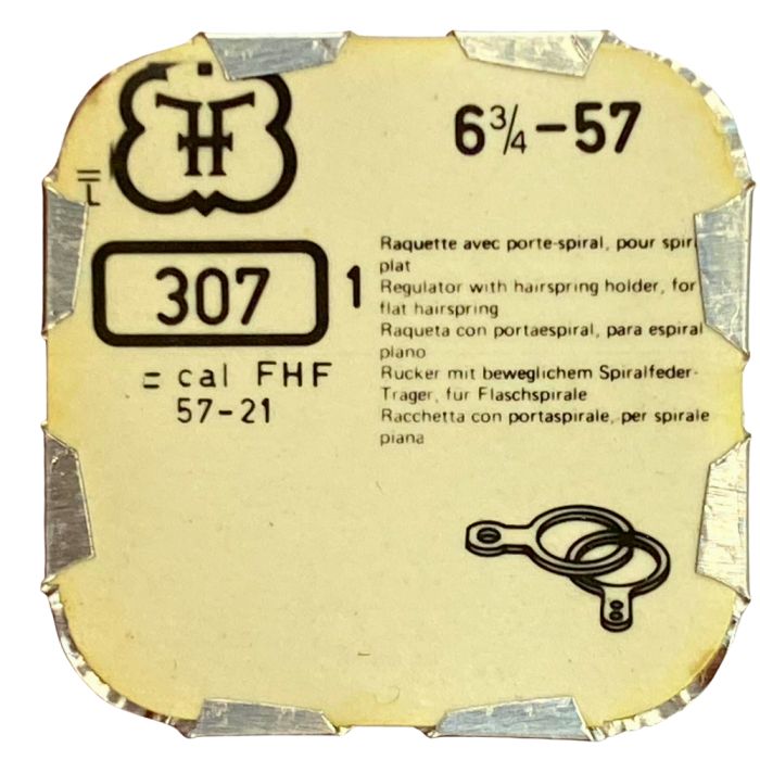 FHF 57 - 307 Raquette avec porte-piton mobile pour spiral plat (à l'unité) - Regulator with adjustable stud holder for flat hair