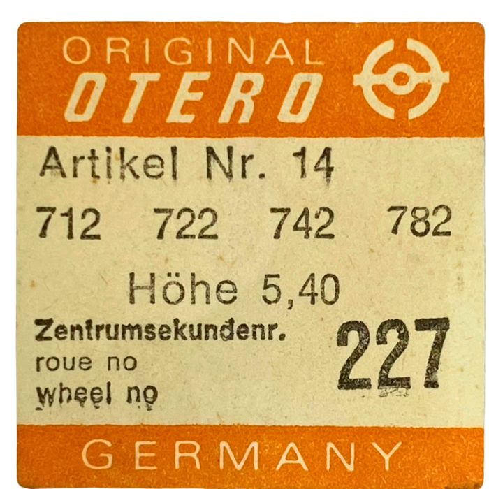 Otero 712 - 227 Roue de seconde au centre (à l'unité) - Sweep second wheel and pinion (per unit)