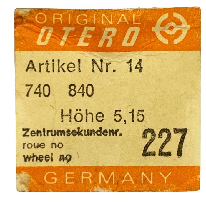Otero 740 - 227 Roue de seconde au centre (à l'unité) - Sweep second wheel and pinion (per unit)