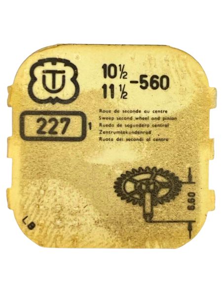 Unitas 560 - 227 Roue de seconde au centre (à l'unité) - Sweep second wheel and pinion (per unit)