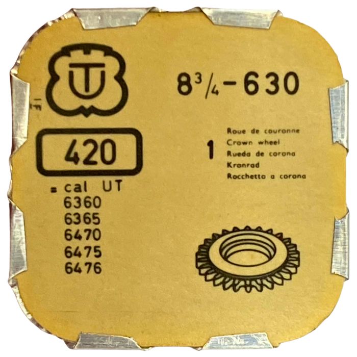 Unitas 630 - 420 Roue de couronne - Crown wheel