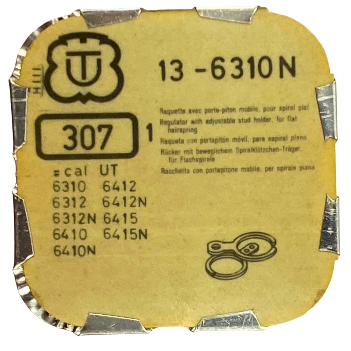 Unitas 6310N - 307 Raquette avec porte-piton mobile pour spiral plat (à l'unité) - Regulator with adjustable stud holder for fla