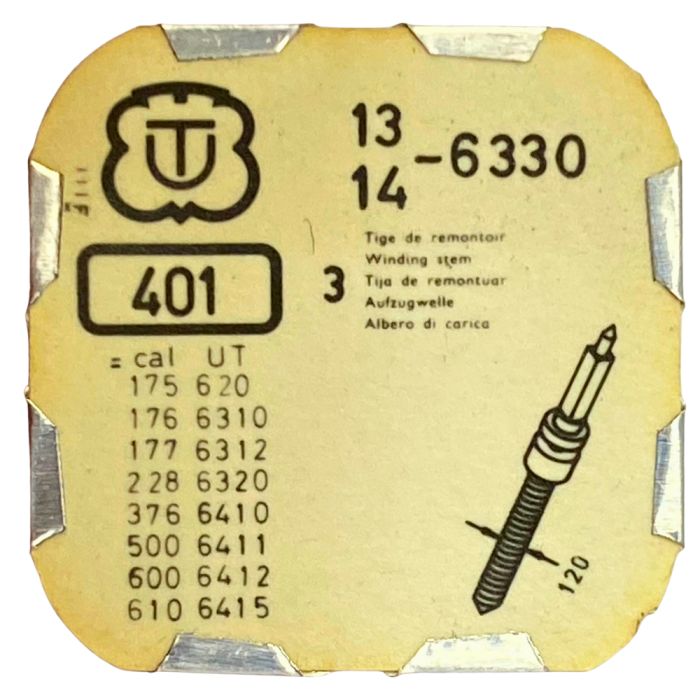 Unitas 6330 - 401 Tige de remontoir (à l'unité) - Winding stem (per unit)