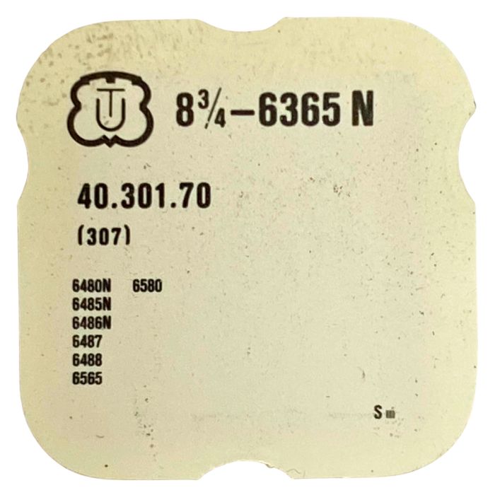 Unitas 6365N - 307 Raquette avec porte-piton mobile pour spiral plat (à l'unité) - Regulator with adjustable stud holder for fla