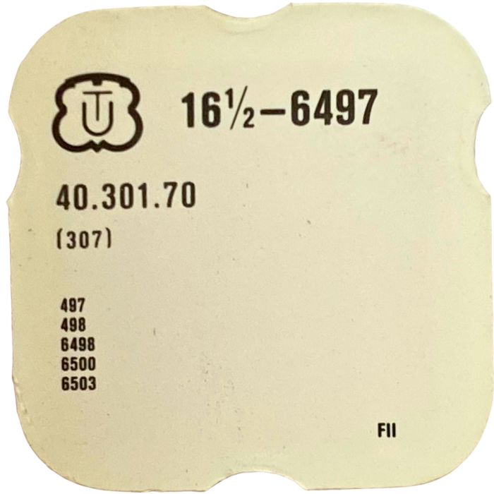 Unitas 6497 - 307 Raquette avec porte-piton mobile pour spiral plat (à l'unité) - Regulator with adjustable stud holder for flat