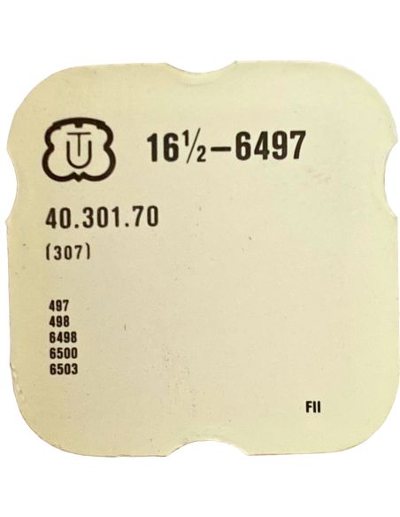 Unitas 6497 - 307 Raquette avec porte-piton mobile pour spiral plat (à l'unité) - Regulator with adjustable stud holder for flat