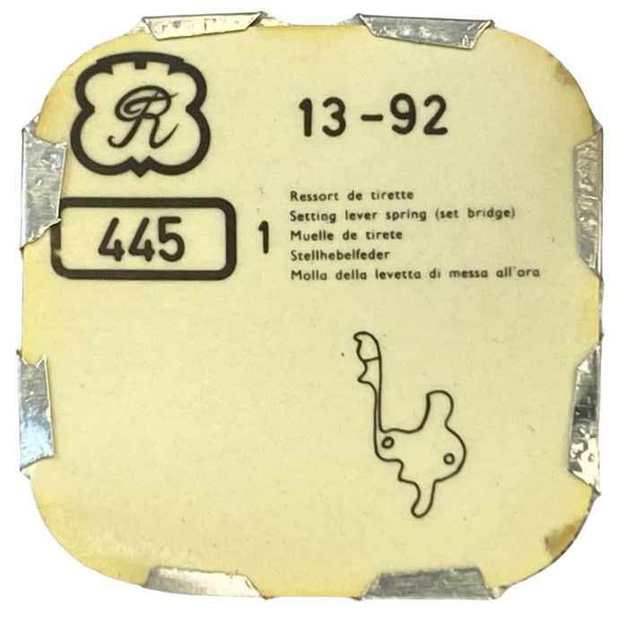 Valjoux 92 - 445 Ressort de tirette - Setting lever spring